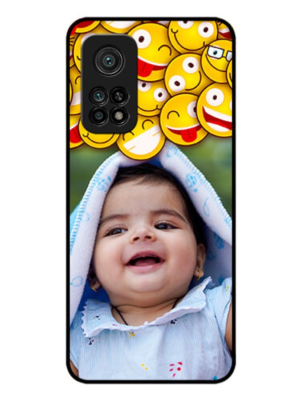 Custom Mi 10T Pro Custom Glass Mobile Case - with Smiley Emoji Design