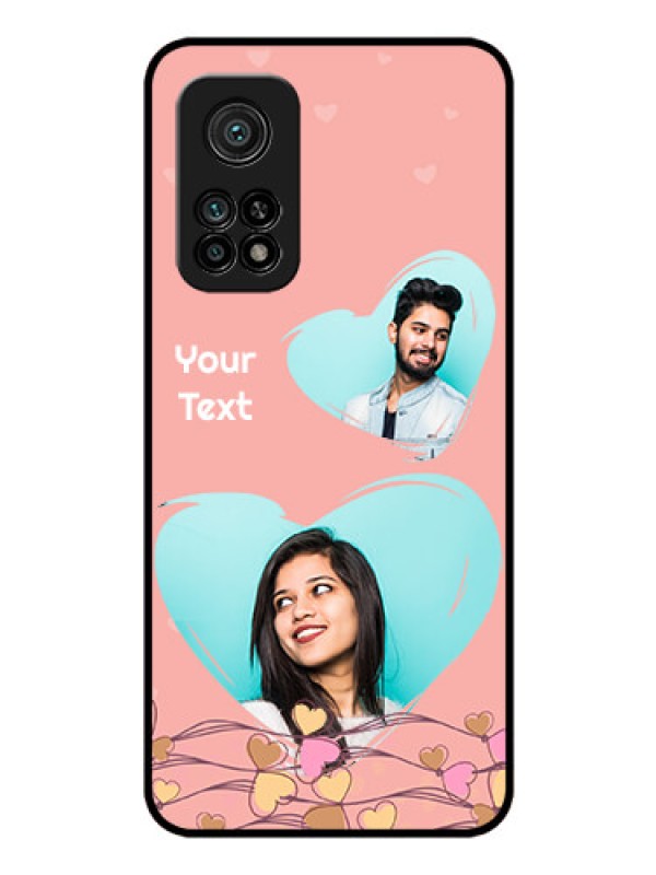Custom Mi 10T Pro Custom Glass Mobile Case - Love Doodle Design