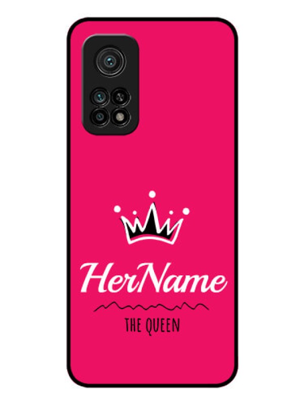 Custom Mi 10T Pro Glass Phone Case Queen with Name