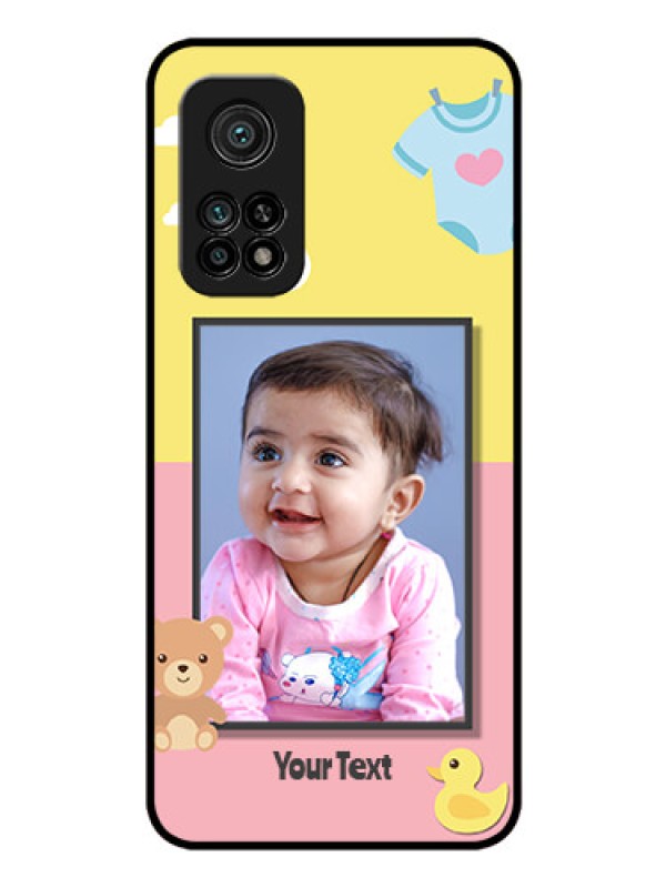 Custom Mi 10T Photo Printing on Glass Case - Kids 2 Color Design