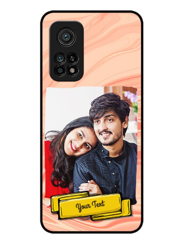 Custom Mi 10T Personalized Glass Phone Case - Marble Texture Design