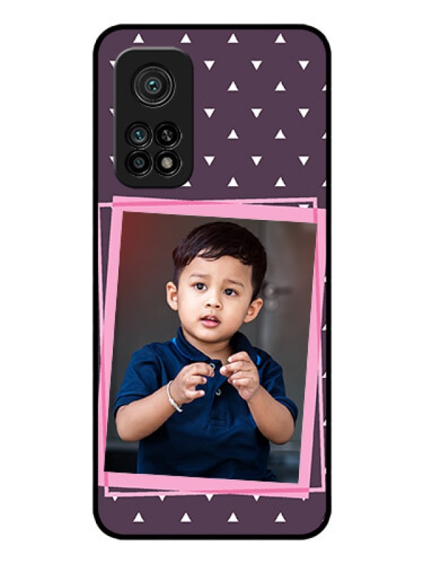 Custom Mi 10T Custom Glass Mobile Case - Triangle Pattern Dotted Design