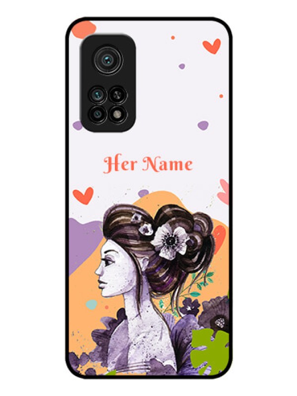 Custom Xiaomi Mi 10T Personalized Glass Phone Case - Woman And Nature Design