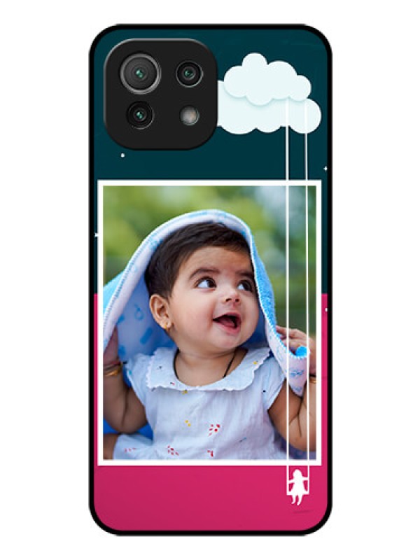 Custom Mi 11 Lite NE 5G Custom Glass Phone Case  - Cute Girl with Cloud Design