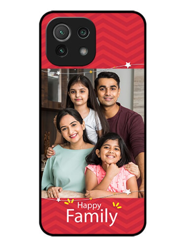 Custom Mi 11 Lite NE 5G Personalized Glass Phone Case  - Happy Family Design