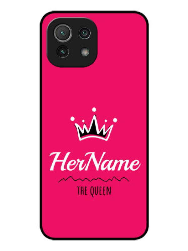 Custom Mi 11 Lite NE 5G Glass Phone Case Queen with Name