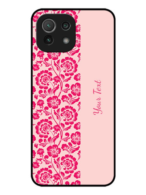 Custom Xiaomi Mi 11 Lite Ne 5G Custom Glass Phone Case - Attractive Floral Pattern Design