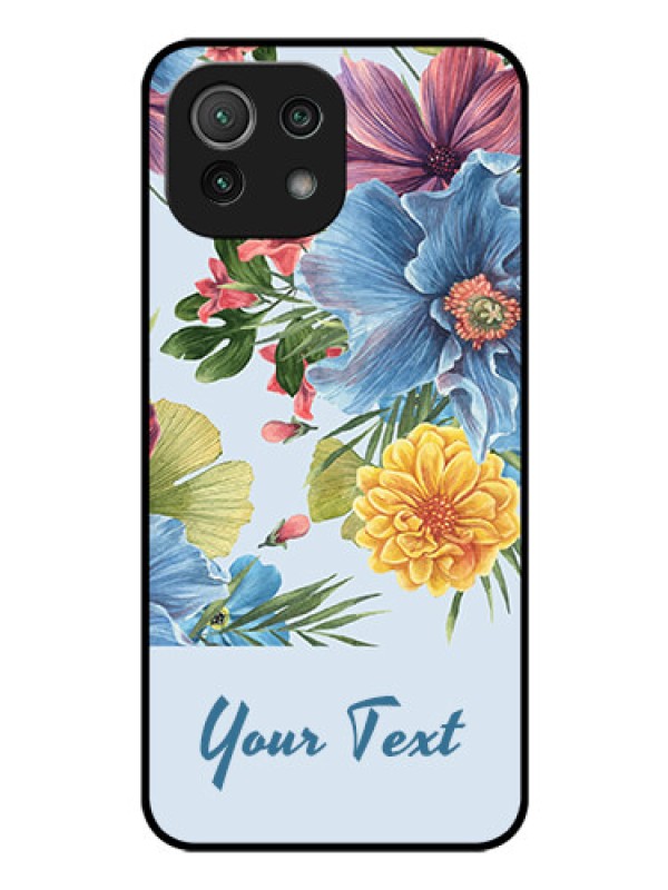 Custom Xiaomi Mi 11 Lite Ne 5G Custom Glass Mobile Case - Stunning Watercolored Flowers Painting Design