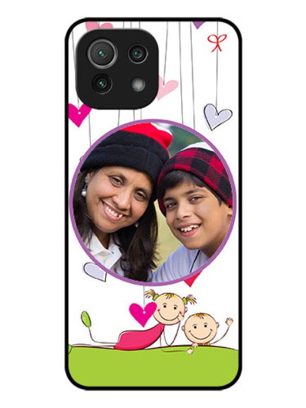 Custom Mi 11 Lite Photo Printing on Glass Case - Cute Kids Phone Case Design