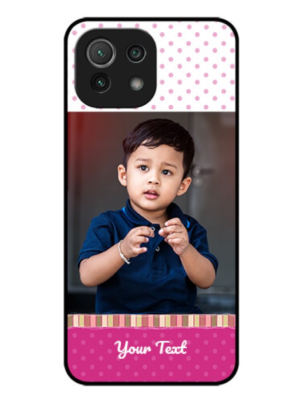 Custom Mi 11 Lite Photo Printing on Glass Case - Cute Girls Cover Design