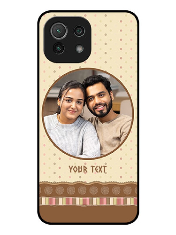 Custom Mi 11 Lite Custom Glass Mobile Case - Brown Dotted Mobile Case Design