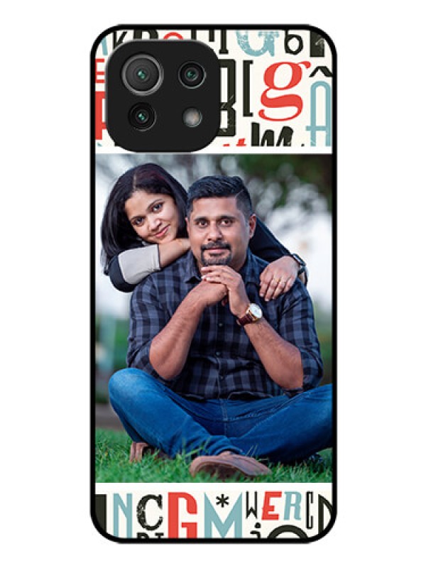 Custom Mi 11 Lite Personalized Glass Phone Case - Alphabet Design