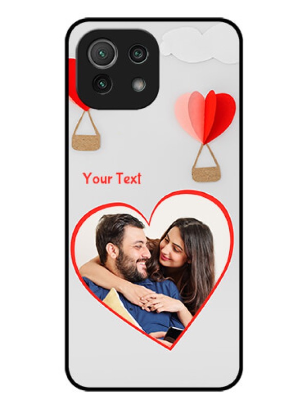 Custom Mi 11 Lite Custom Glass Mobile Case - Parachute Love Design