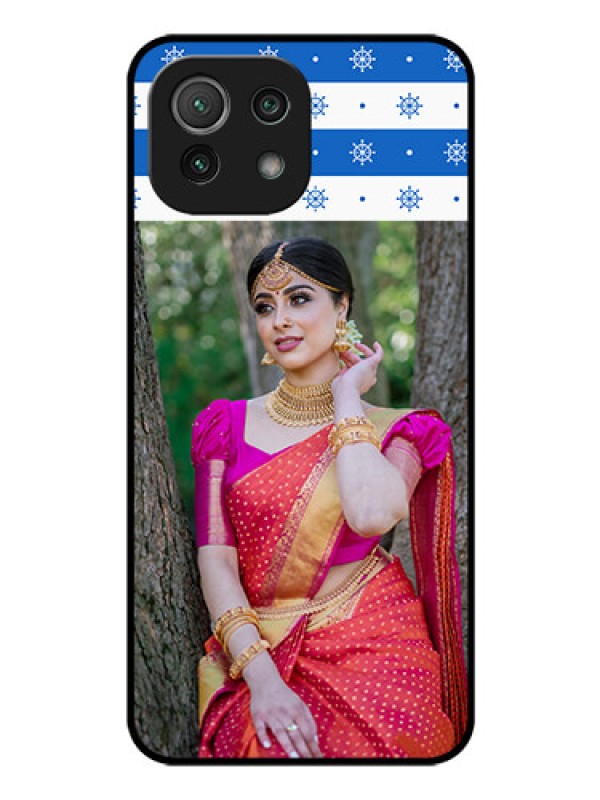 Custom Mi 11 Lite Photo Printing on Glass Case - Snow Pattern Design