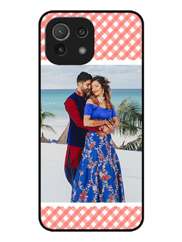 Custom Mi 11 Lite Personalized Glass Phone Case - Pink Pattern Design