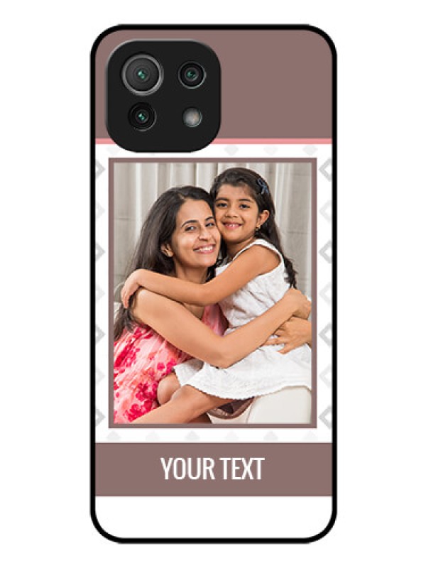 Custom Mi 11 Lite Photo Printing on Glass Case - Simple Diamond Design