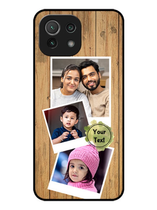 Custom Mi 11 Lite Custom Glass Phone Case - Wooden Texture Design