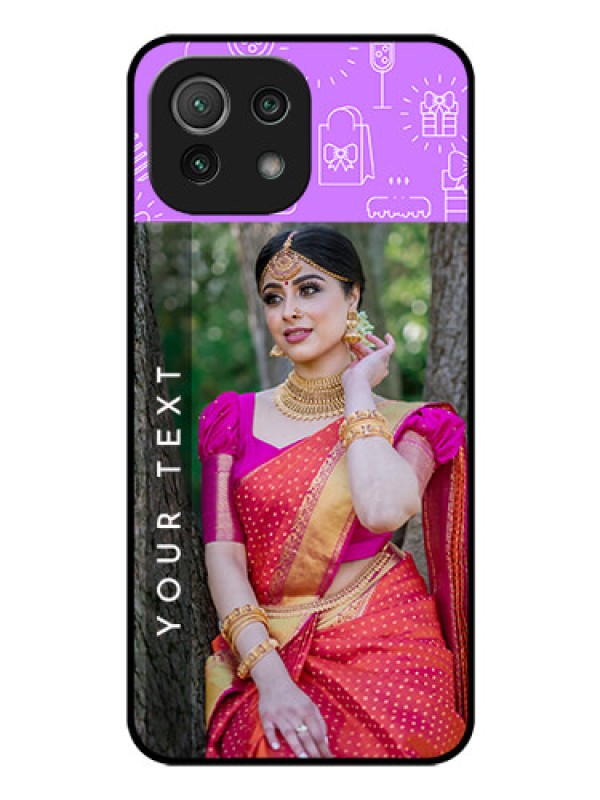 Custom Mi 11 Lite Custom Glass Mobile Case - Birthday Icons Design