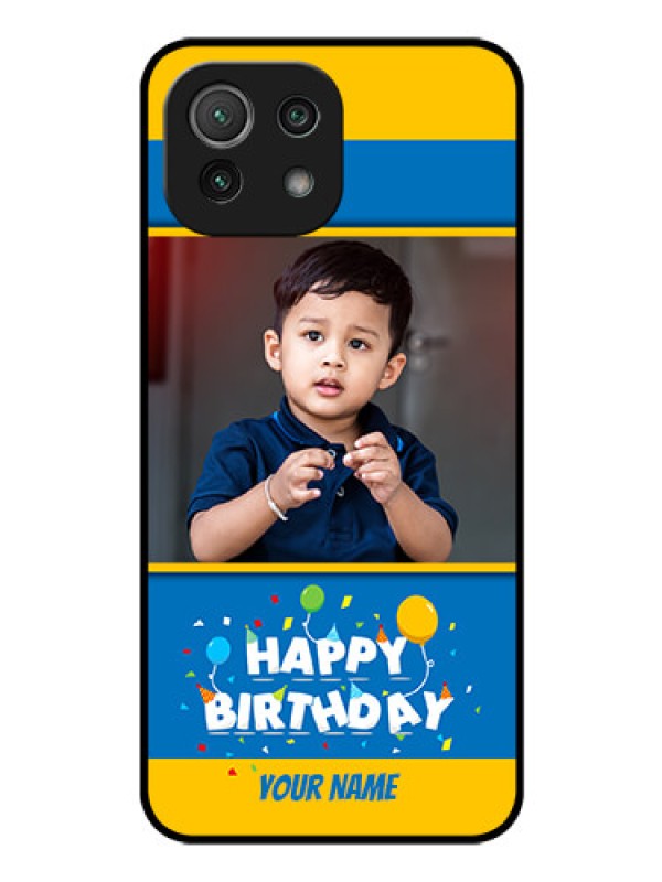 Custom Mi 11 Lite Custom Glass Mobile Case - Birthday Wishes Design