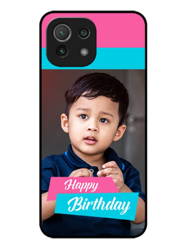 Custom Mi 11 Lite Personalized Glass Phone Case - Image Holder with 2 Color Design