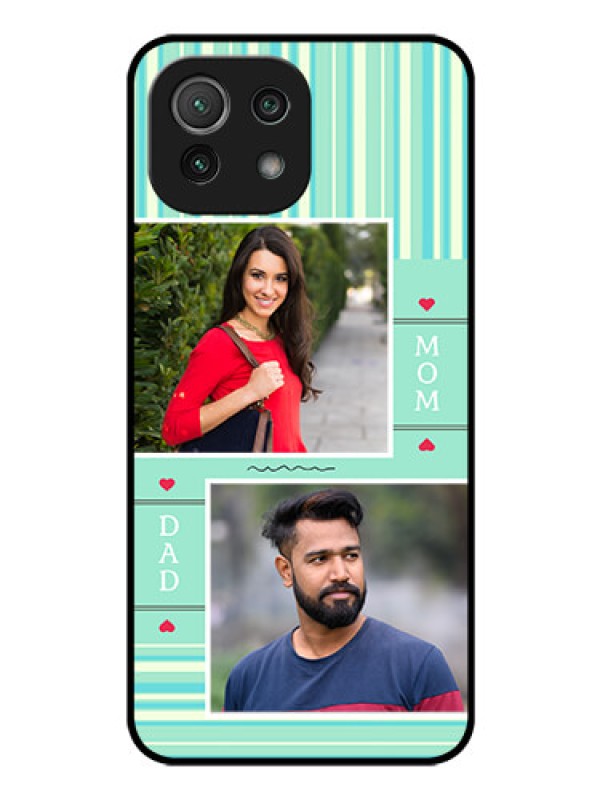 Custom Mi 11 Lite Custom Glass Phone Case - Mom & Dad Pic Design