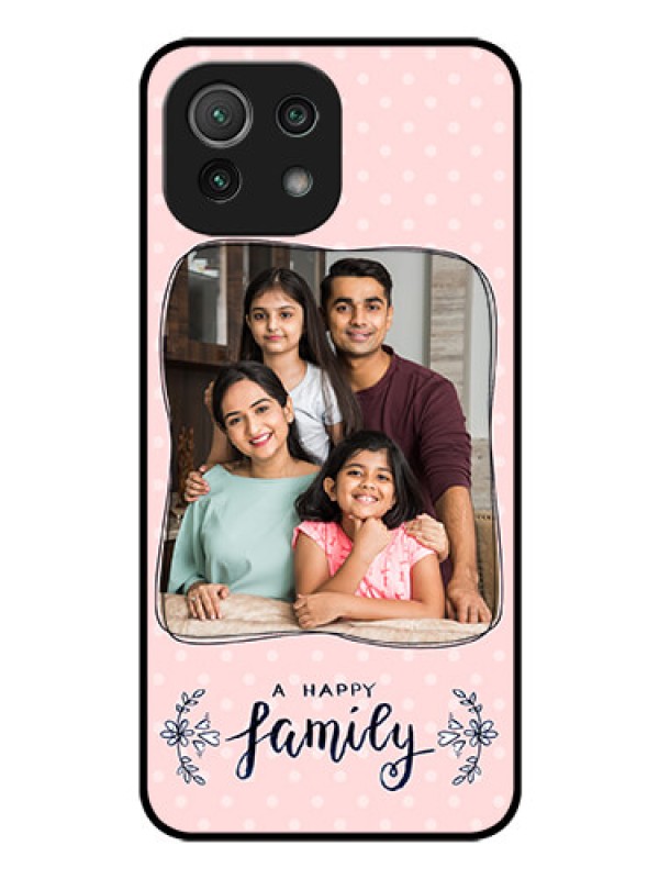 Custom Mi 11 Lite Custom Glass Phone Case - Family with Dots Design