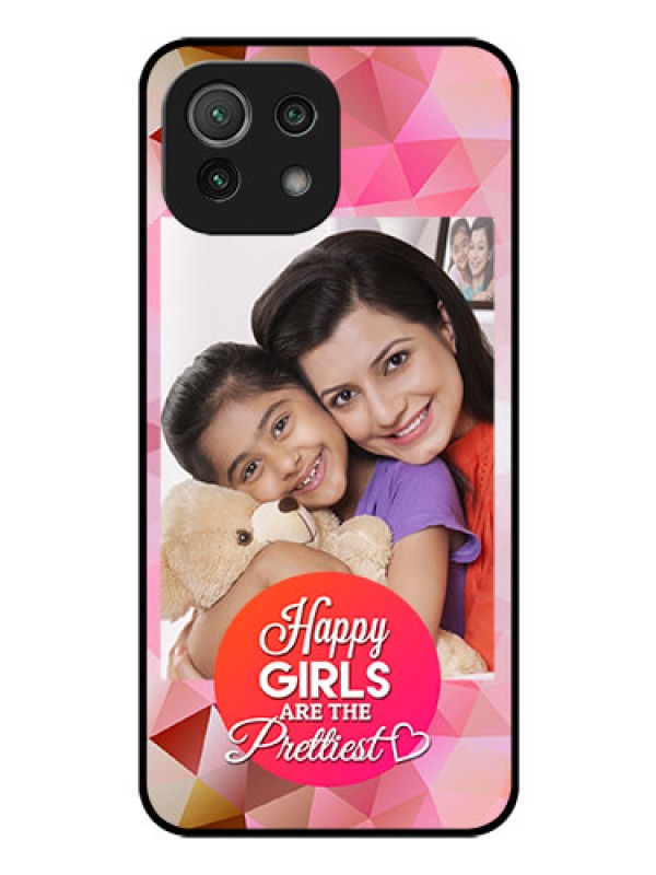 Custom Mi 11 Lite Photo Printing on Glass Case - Abstract Triangle Design