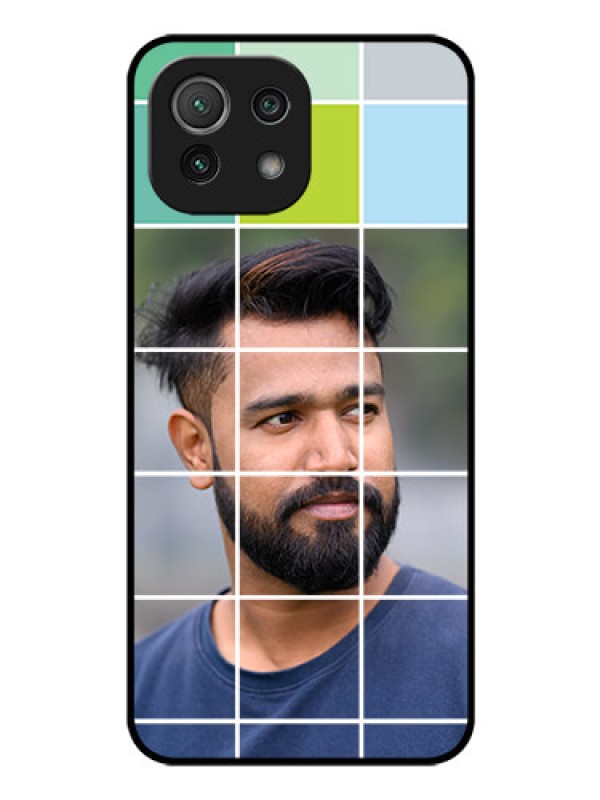Custom Mi 11 Lite Photo Printing on Glass Case - with white box pattern 