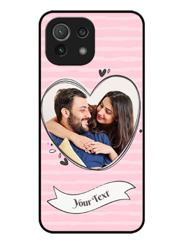 Custom Mi 11 Lite Custom Glass Phone Case - Vintage Heart Design