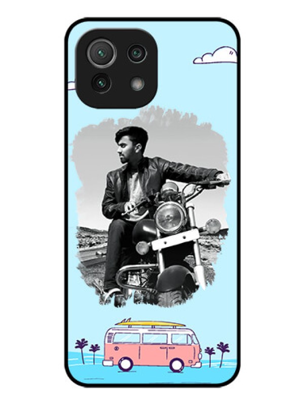 Custom Mi 11 Lite Photo Printing on Glass Case - Travel & Adventure Design
