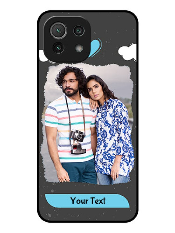 Custom Mi 11 Lite Custom Glass Phone Case - Splashes with love doodles Design