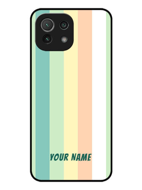 Custom Xiaomi Mi 11 Lite Photo Printing on Glass Case - Multi-colour Stripes Design