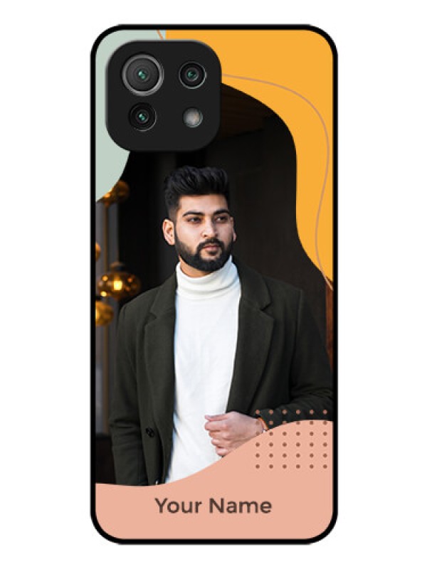 Custom Xiaomi Mi 11 Lite Personalized Glass Phone Case - Tri-coloured overlay design