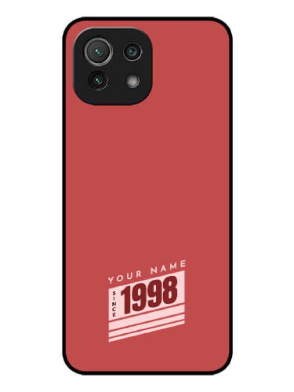 Custom Xiaomi Mi 11 Lite Custom Glass Phone Case - Red custom year of birth Design