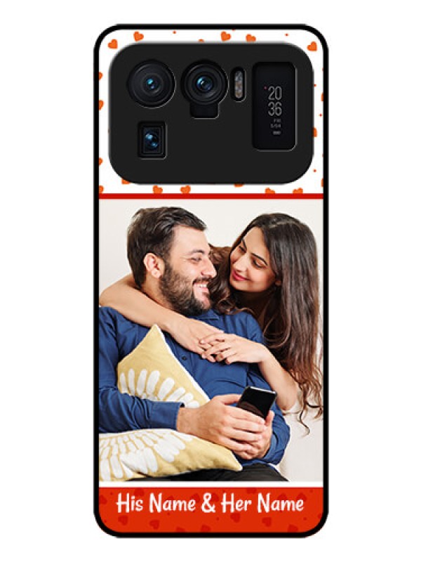 Custom Mi 11 Ultra 5G Custom Glass Phone Case - Orange Love Symbol Design
