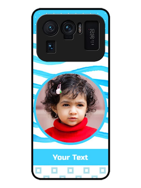 Custom Mi 11 Ultra 5G Custom Glass Phone Case - Simple Blue Case Design