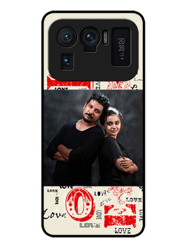 Custom Mi 11 Ultra 5G Photo Printing on Glass Case - Trendy Love Design Case