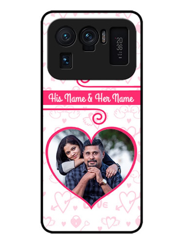 Custom Mi 11 Ultra 5G Personalized Glass Phone Case - Heart Shape Love Design
