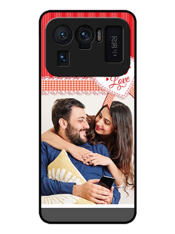 Custom Mi 11 Ultra 5G Custom Glass Mobile Case - Red Love Pattern Design