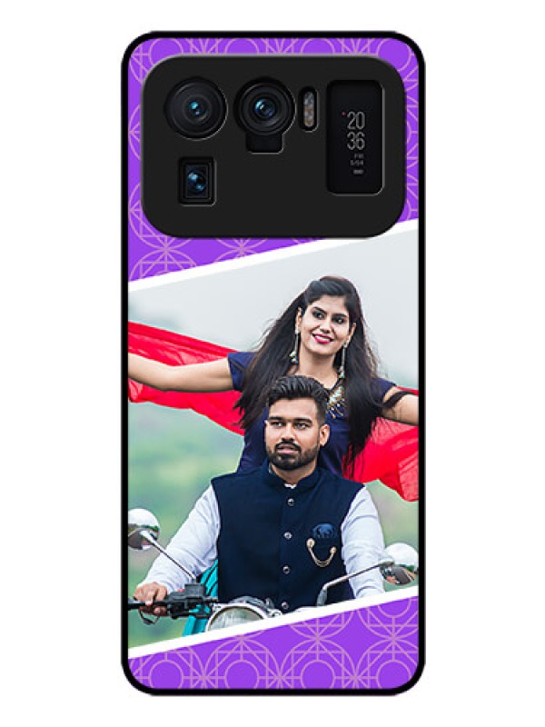 Custom Mi 11 Ultra 5G Custom Glass Phone Case - Violet Pattern Design