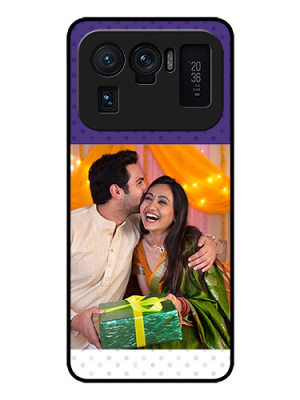 Custom Mi 11 Ultra 5G Personalized Glass Phone Case - Violet Pattern Design