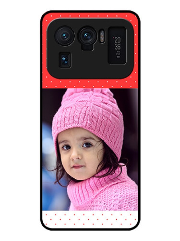 Custom Mi 11 Ultra 5G Photo Printing on Glass Case - Red Pattern Design