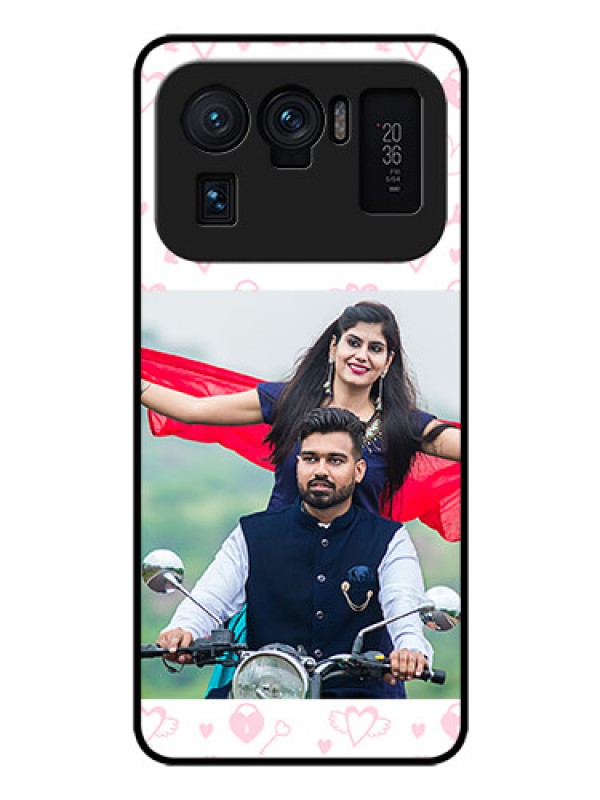 Custom Mi 11 Ultra 5G Custom Glass Mobile Case - Pink Flying Heart Design