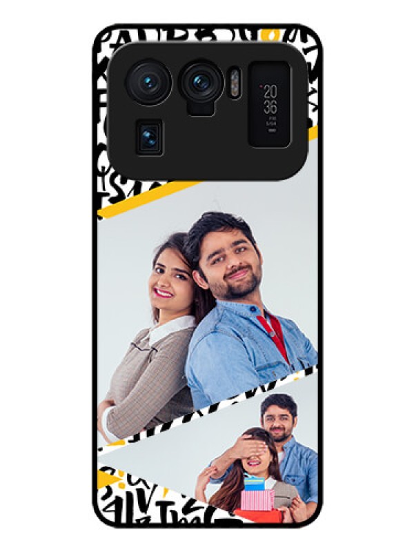 Custom Mi 11 Ultra 5G Custom Glass Mobile Case - Letters Pattern Design