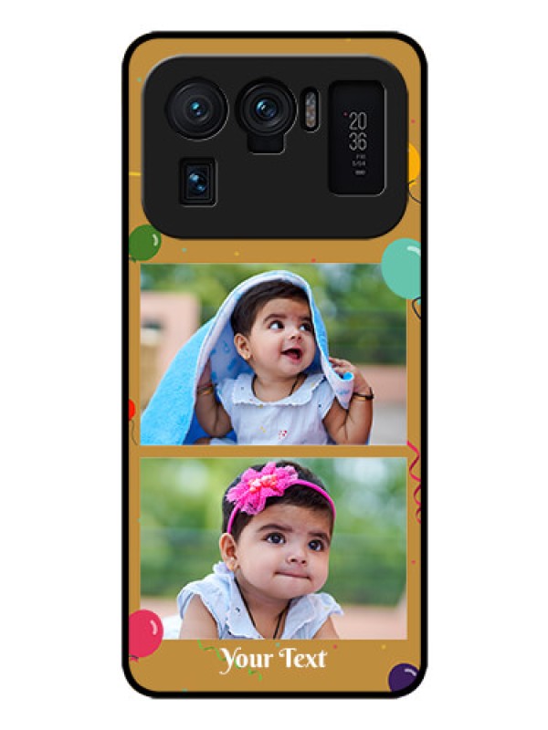Custom Mi 11 Ultra 5G Personalized Glass Phone Case - Image Holder with Birthday Celebrations Design