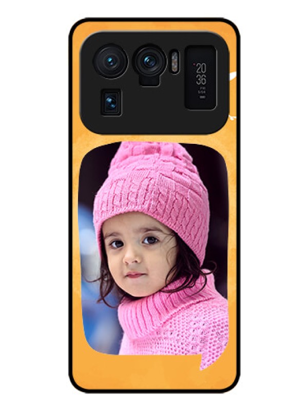 Custom Mi 11 Ultra 5G Personalized Glass Phone Case - Water Color Design with Bird Icons