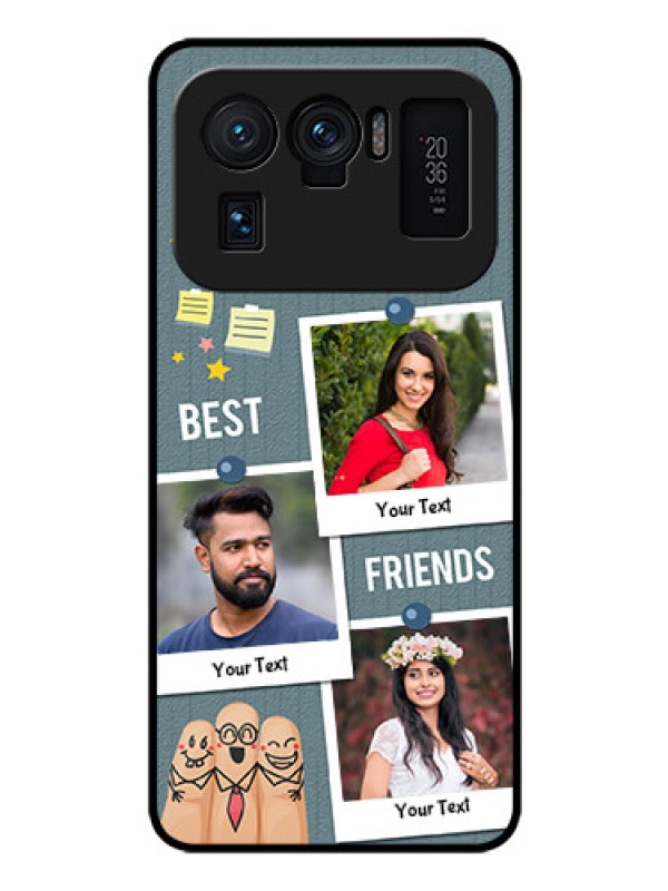 Custom Mi 11 Ultra 5G Personalized Glass Phone Case - Sticky Frames and Friendship Design