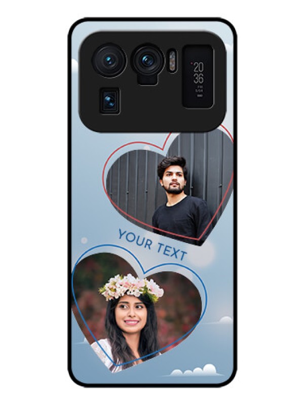 Custom Mi 11 Ultra 5G Custom Glass Mobile Case - Blue Color Couple Design 