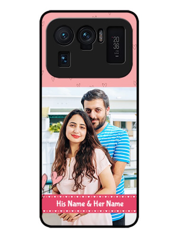 Custom Mi 11 Ultra 5G Personalized Glass Phone Case - Love Design Peach Color