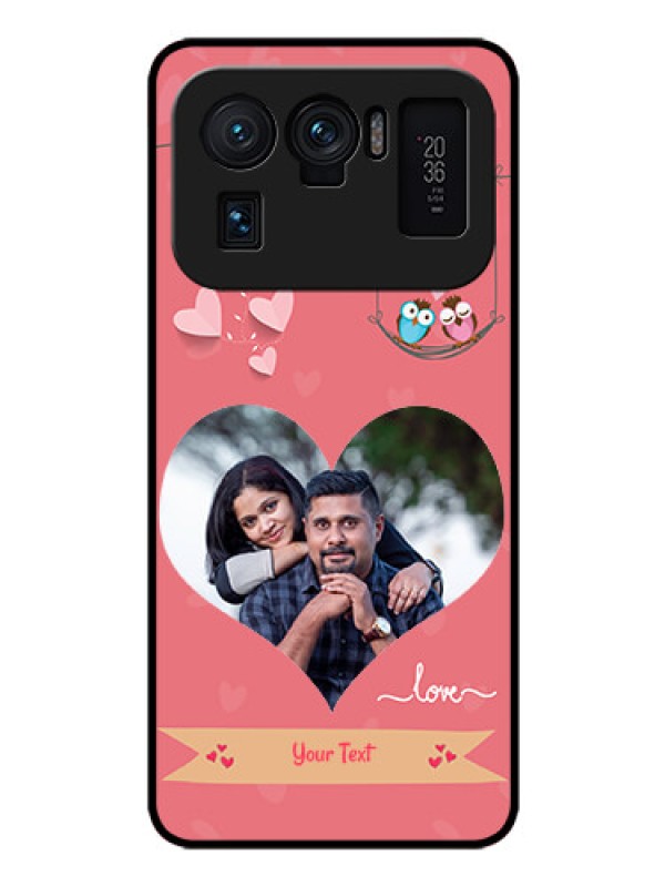 Custom Mi 11 Ultra 5G Personalized Glass Phone Case - Peach Color Love Design 